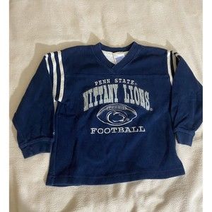 Vintage Y2k Adidas Penn St Football Embroidered Pullovr Sweatshirt Size Kids 5/6